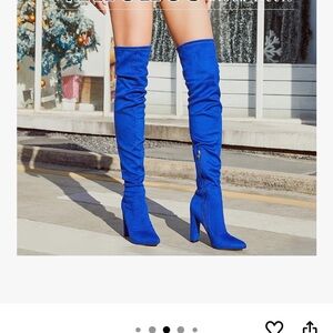 Elegant Blue Women's Knee-High Boots